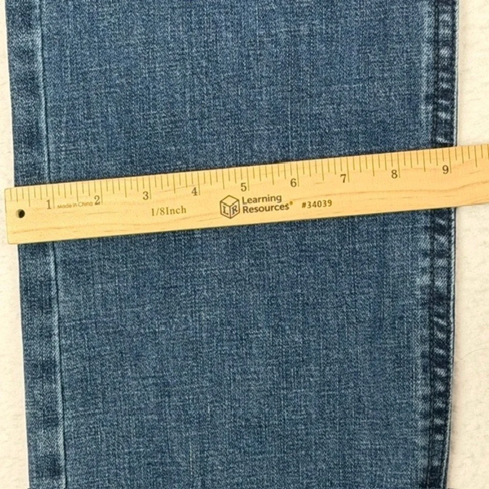 TK Axel Slim Boot Jeans Mens 34x32 Medium Wash Blue Stretch Embroidered Pockets